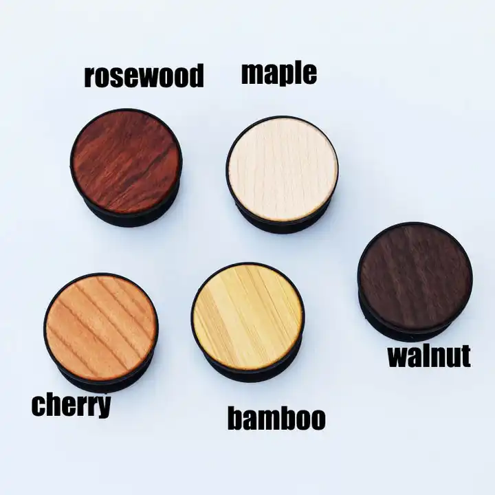 Wood Phone Grip Socket Stand - Your Custom Logo 